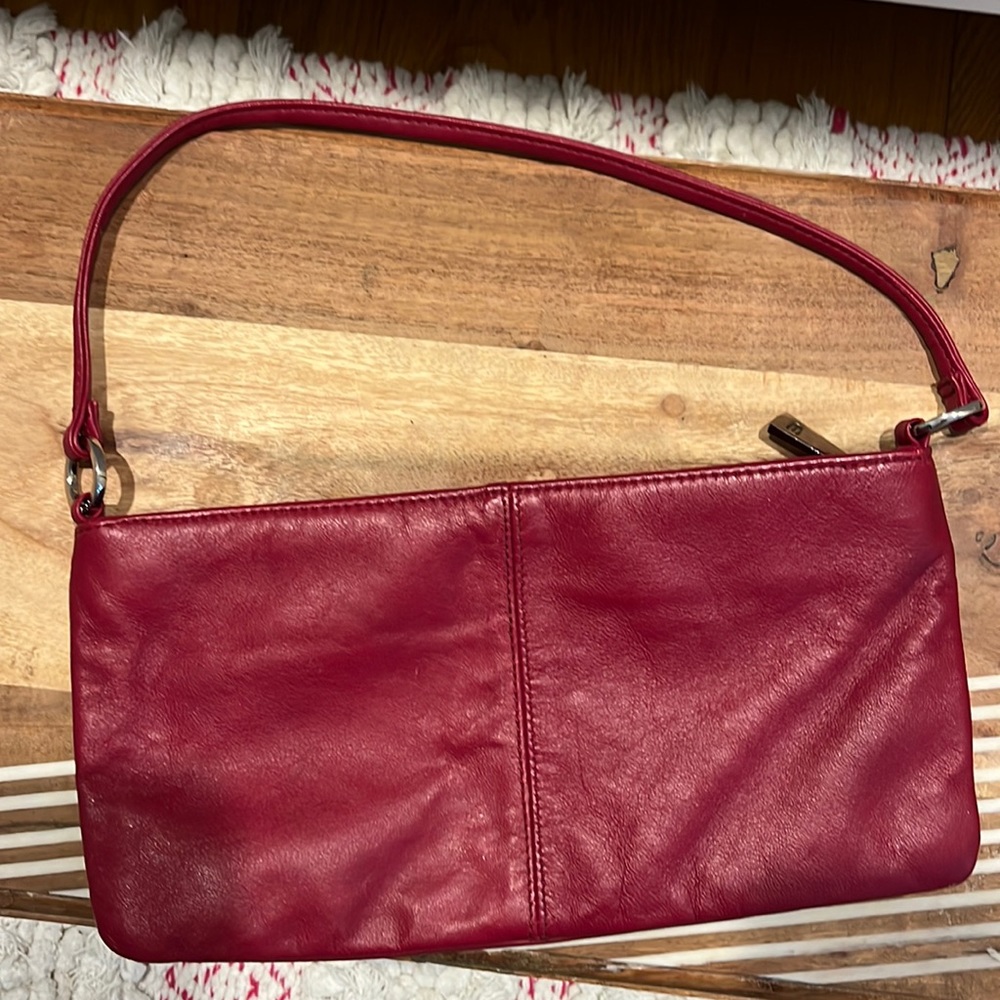Express Genuine Leather shoulder bag, silver hardware, zip closure, never used!